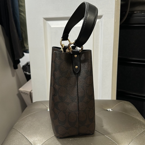 Coach Mollie Bucket Bag 22 In Signature Canvas in "Gold/Brown Black" - Picture 4 of 10